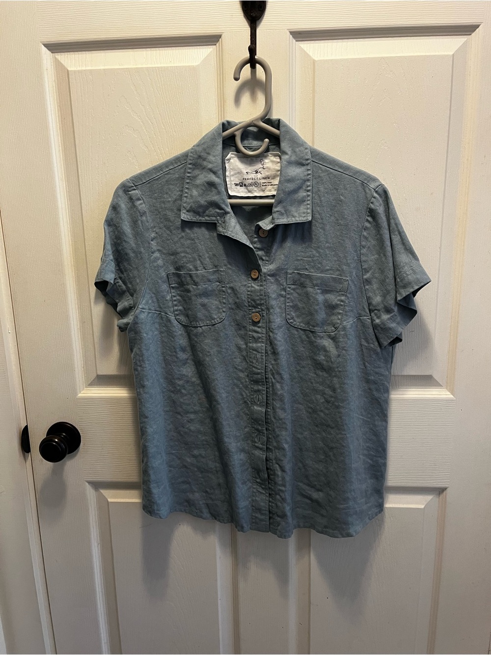 notPERFECTLINEN Light Blue Linen Button-Up Shirt
